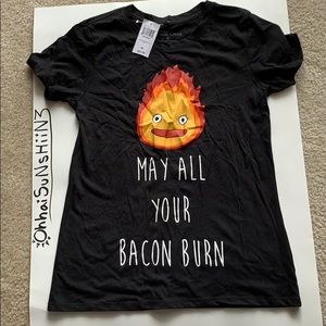 Hot Topic Studio Ghibli Calcifer Bacon Burn Tee M